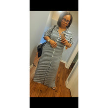 Load image into Gallery viewer, Panda Stripe Button Down Dress
